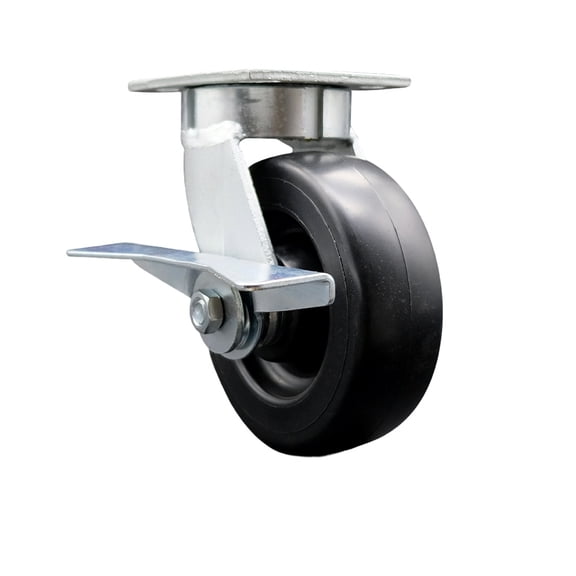 6 Inch Kingpinless Polyolefin Wheel Swivel Caster with Brake Service Caster