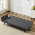 thumbnail image 5 of Derzers Modern Faux Suede Convertible Futon Sofa Bed, Dark Gray, 5 of 6