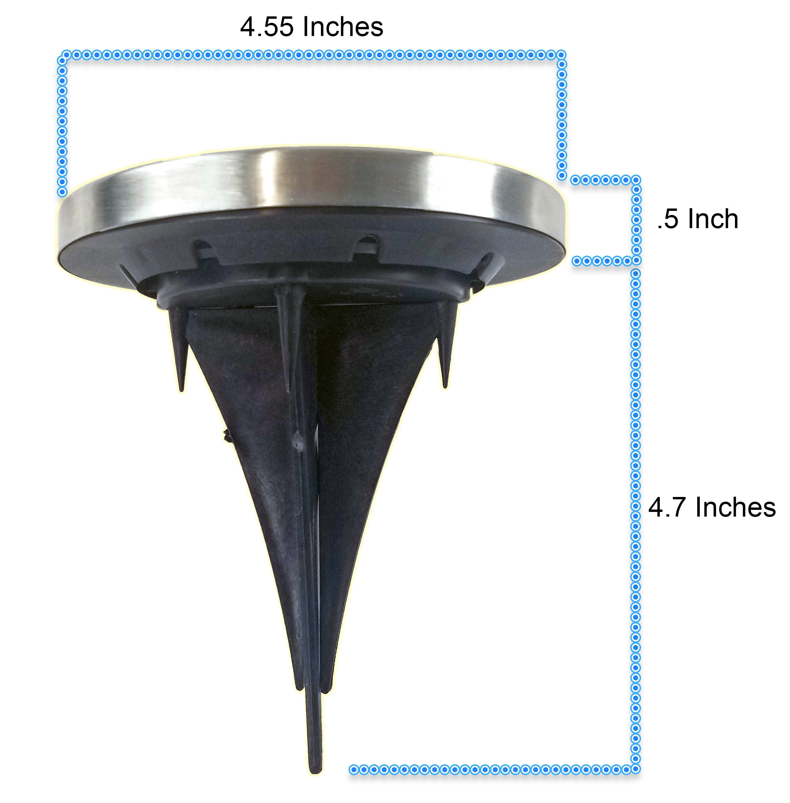 Solar Powered Disk Path Ground Lights - 4 Bright LED's - Flush Flat Outdoor Indoor Waterproof Garden Landscape Spike Yard Disc Lights - 4 Pack Bright White