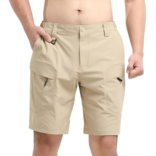 Men's Running Shorts Drawstring Shorts Men Mens Stretch Cargo Shorts with Multi Pockets Lightweight Elastic Waist Summer Casual Hiking Fishing Work Shorts