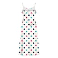 thumbnail image 5 of Inverlee Polka Dot Satin Maxi Dress for Women Summer Trendy Sleeveless V-Neck Dress Casual Baggy Spaghetti Strap Nightgowns with Side Slit, 5 of 8