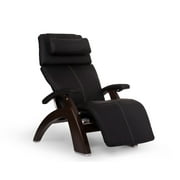 Human Touch PC-610 Omni-Motion Perfect Chair Series 2 Power Recline Dark Walnut Wood Base Zero-Gravity Recliner - Black Top-Grain Leather - In-Home White Glove Delivery