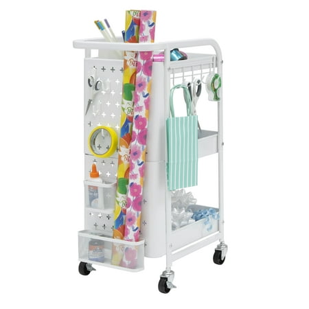 Studio Designs - Streamline 3-Tier Metal Multiuse Organizer Cart - White