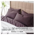 thumbnail image 4 of Extra Deep Pocket Twin XL Bed Sheets, 4-Piece Ultra Soft Purple Sheets with 21" Deep Twin Fitted Sheet, Oversize Flat Sheet, 2 Pillowcases, Purple, 4 of 9