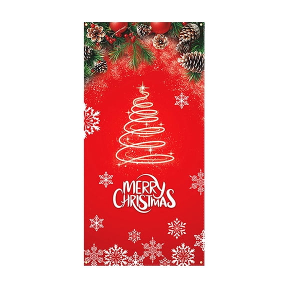 HCBY Merry Christmas Door Cover New Year Decorations Xmas Background Banner Xmas Door Hanging Covers for Front Porch Home Indoor Outdoor New Year Decoration (Comprehensive#1)