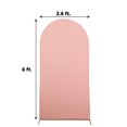 thumbnail image 3 of Efavormart 6ft Dusty Rose Spandex Fit Round Top Backdrop Frame Stand Cover, 2-Sided Wedding Arch Cover, 3 of 11