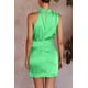 thumbnail image 5 of Vestido PRETTYGARDEN de satén sin mangas con cuello simulado y cinturón ajustable, talla pequeña, 5 of 8