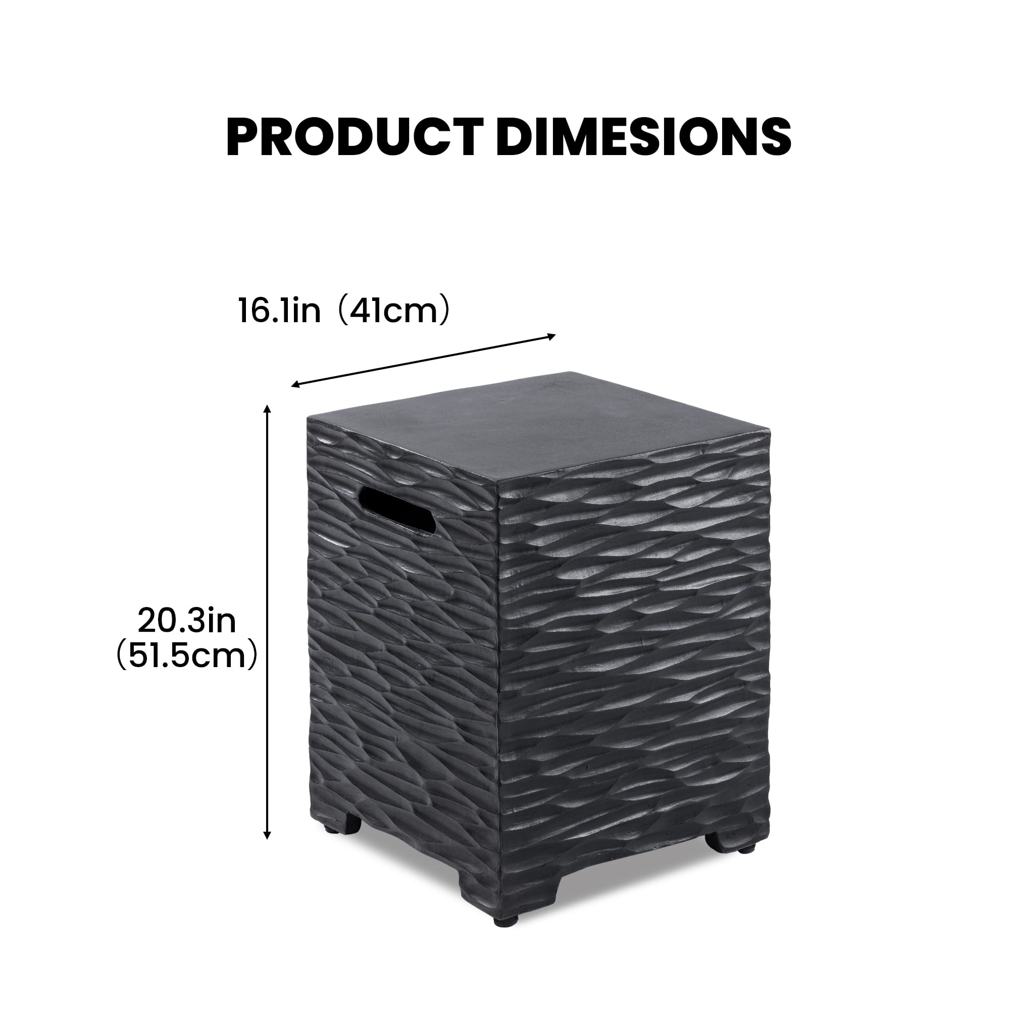 VENTOPYR Outdoor Hideaway Tank Table for Gas Fire Pits, Hides Standard 20lb Propane Tank Cover w Side Handles (Gray)