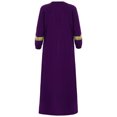thumbnail image 4 of TiaoBug Kids Girls Long Sleeve Prayer Muslim Islamic Dress Church Abaya Praise Dance Robe Purple 6, 4 of 7