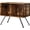 Tiger-Striped, variant on PYY Turn-Top Vinyl Record Player Stand & Storage Cabinet - Holds Up to 150 Records, Steel Frame Media Console with Adjustable Feet for Living Room, Tiger-Striped Brown - Color: Tiger-Striped