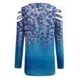 thumbnail image 5 of Moda Mujer Cuello en V Manga larga Tops Camiseta Estampado Cremallera Blusa suelta Pompotops gfhjh5378, 5 of 5