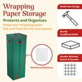 thumbnail image 6 of Elf Stor Wrapping Paper Organizer Box with Lid, Divider, and Handle (Green), 6 of 8