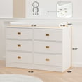 thumbnail image 5 of Geetinfly Changing Table Dresser for Bedroom with 6 Drawers,Baby Dresser with Changing Table Top,Nursery Dresser Storage Organizer,White, 5 of 6