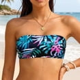 thumbnail image 2 of Yuanlong Women's Bandeau Detachable Spaghetti Straps Swimsuit Tops Padded Stylish Minimalist Beachwear Swimwear Bikini Top, 2 of 7