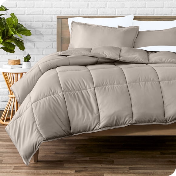 Bare Home Goose Down Alternative Comforter Set - 3 Piece Set - Queen, Khaki