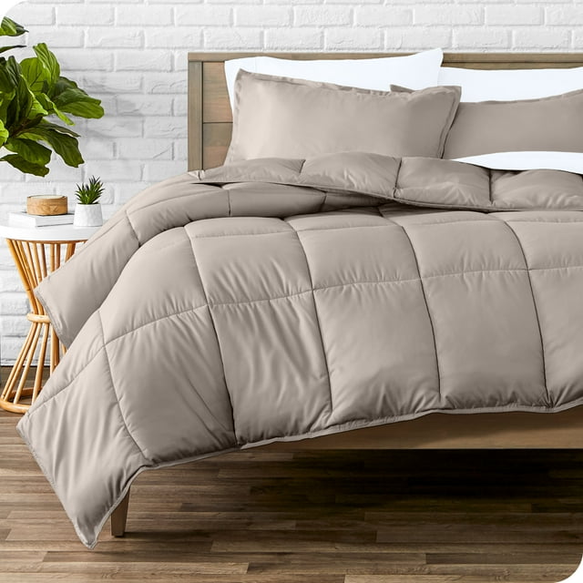 Bare Home Goose Down Alternative Comforter Set - 3 Piece Set - Full/Double, Khaki