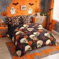 thumbnail image 2 of Homewish Spooky Halloween Skull 7 Pieces Full Size Bedding Sets,Autumn Floral Print Full Size Bed in a Bag,Black Orange Purple,Black Reversible, 2 of 8