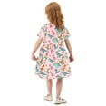 thumbnail image 6 of joogoo Dinosaur Cartoon Girls' Short Sleeve Dress Kids Dresses 7-8T, 6 of 8