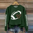 thumbnail image 4 of IYYVV 2024 Game Day Football Sweatshirt for Women Long Sleeve Crewneck Shirts Casual Loose Pullover Softball Mom Shirt Oversized Hoodies EB03-Dark Green M, 4 of 4