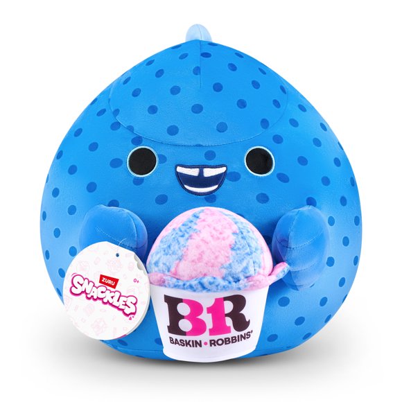 Snackles Peluche série 3 8 pouces sous licence de ZURU (BlueParrotfish w/Baskin Robbins) de ZURU, Peluche avec licence accessoires Snack Brand