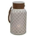 thumbnail image 2 of Northlight 10" Texture Glass Pillar Candle Holder Lantern with Handle - White, 2 of 3