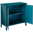 thumbnail image 4 of Hunter 2 Door Entryway Accent Display Cabinet With Adjustable Storage Shelf & Mirrored Doors, Antique Blue Wood, Contemporary, 4 of 9