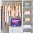 thumbnail image 4 of Yayeee Collapsible Cube Storage Bin with Lid Fabric Closet Decorative Basket with Handles, White Cat Walking, 4 of 7