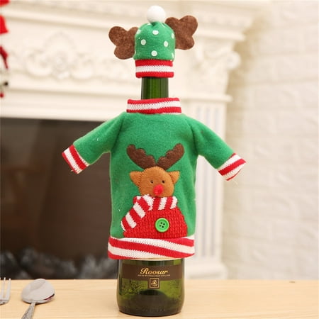 

QIIBURR Wine Bags for Wine Bottles Gifts Christmas Merry Christmas Santa Wine Bottle Bag Cover Festival Party Table Decor Wine Gift Bags for Wine Bottles Christmas Wine Bottle Bags for Gifts