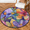 Multicolour 2, variant on CURLYOOT Round Rug 3ft Blue Beach Seaside Area Rug, Washable Circle Mat Non Slip Floor Carpet Mat, Soft Indoor Rugs for Entryway Living Room Dining Room Bedroom