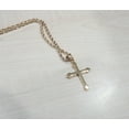 thumbnail image 3 of 24K Rope Chain Gold Cross Pendant Necklace for Men Women Wife Husband Fashion Jewelry Religious gift, 3 of 7