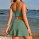 thumbnail image 4 of Trajes de baño tankini para mujer Traje de baño de color sólido de cintura alta dividida para mujer Traje de baño de bikini conservador y de moda Traje de baño de dos piezas para mujer, 4 of 5