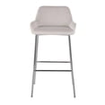 thumbnail image 6 of Lumisource Daniella Contemporary Fixed-Height Bar Stool in Chrome Metal and White Velvet - Set of 2, 6 of 7
