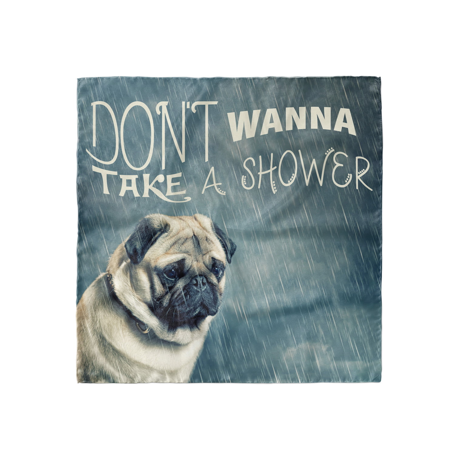 Funny Head Scarf, Don't Wanna Take a Shower Pug, Head Wrap, 3 Sizes, by  Ambesonne 