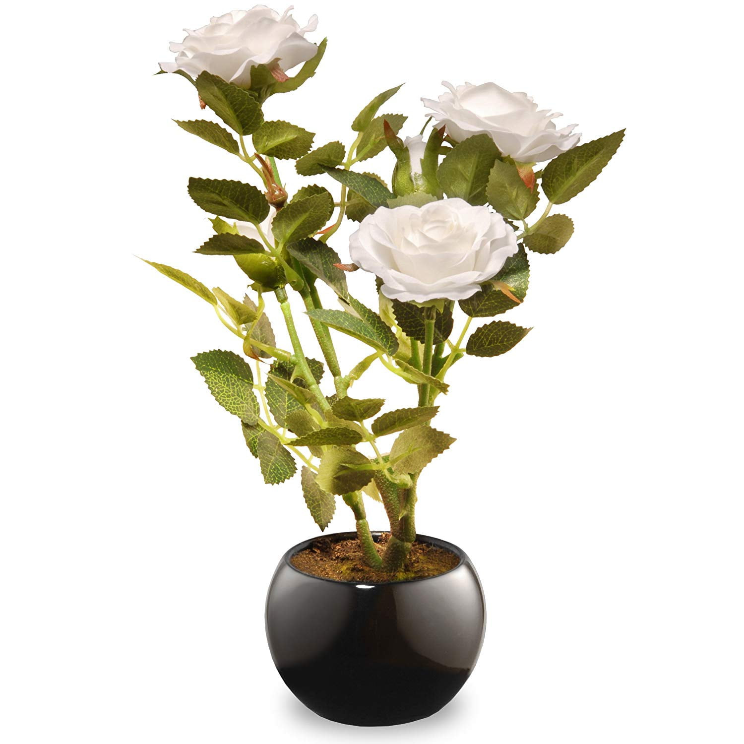 National Tree Artificial 9.5" White Rose Flower