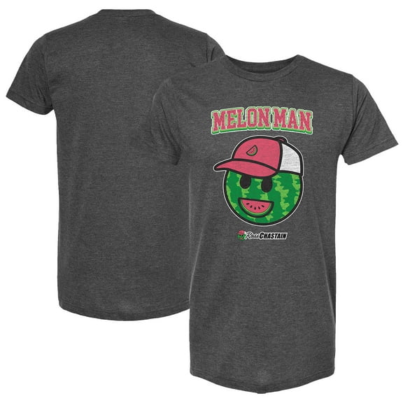 Men's Checkered Flag Sports Heather Charcoal Ross Chastain Melon Man Logo T-Shirt