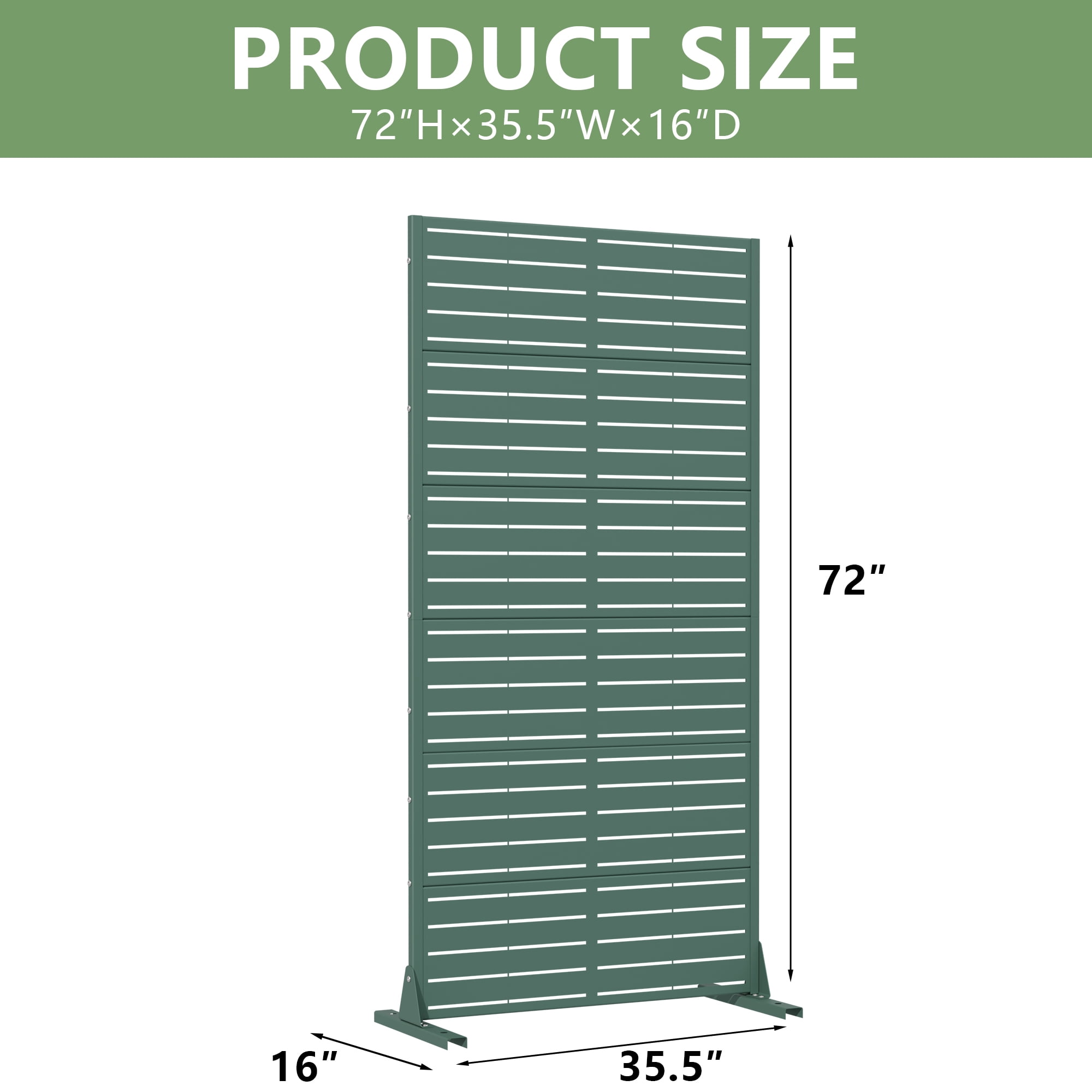 Privacy Metal Screen Fence Panel Horizontal Stripe Pattern