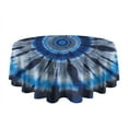 thumbnail image 5 of Blue White Tie Dye Spiral Pattern Round Tablecloth 60"x60",Wrinkle Wipeable Table Cloth for Kitchen Dining Room Picnic Patio Party, 5 of 6