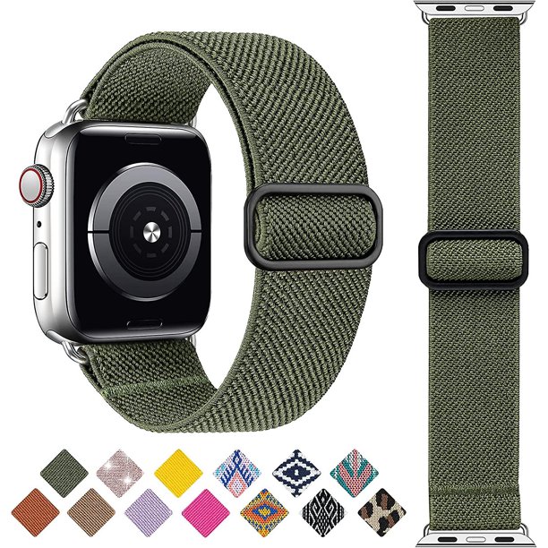 Heytea Correa elástica Solo Loop compatible con correas de Apple Watch de 38 mm, 40 mm, 41 mm, banda trenzada de nailon elástico y hebilla ajustable, correa deportiva para hombres