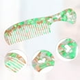 thumbnail image 6 of Unique Bargains 1 Pcs Women Heart Style Handheld Wide Tooth Comb for Curly Thick Straight Hair Green, 6 of 6