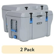 (2 pack) Lifetime 77 qt Bear-Resistant Camping Cooler, Premium High Performance, Ice Retention, Hard Cooler, 96 Can Capacity, Light Gray (90903)