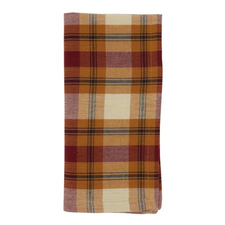 

SARO 1910.RU20S 20 in. Square Rust Large Plaid Design Table Napkins Set of 4