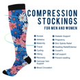 thumbnail image 2 of FORMRS Womens Knee High Socks Casual Long Thick Travel Daily Wear, 1 Pair, Pink Flowers Pattern, 2 of 6