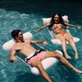 thumbnail image 6 of Rae Dunn: Pretty In Pink Hammock Pool Lounger - Flamingo 54"x28", CocoNut Float, Inflatable Drifter & Relaxation Chair, 6 of 9
