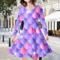 thumbnail image 2 of MIASHUI Robe Sirène Filles Enfants Manches Longues Scintillante Robes de Vacances, Violet, 4-5 Ans, 2 of 5