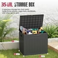 thumbnail image 4 of SOLAURA 35 Gallon Outdoor Storage Deck Box, Patio Waterproof Resin Square Storage Box  for Outside Cushions, Garden Tools and Pool Toys, Black, 4 of 9