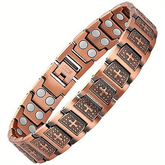 DEBGFS Men‘s Cross copper bracelet 99.99% pure copper men‘s Cross bracelet Cross men‘s magnetic pure copper adjustable bracelet,99.99% Solid Copper,1