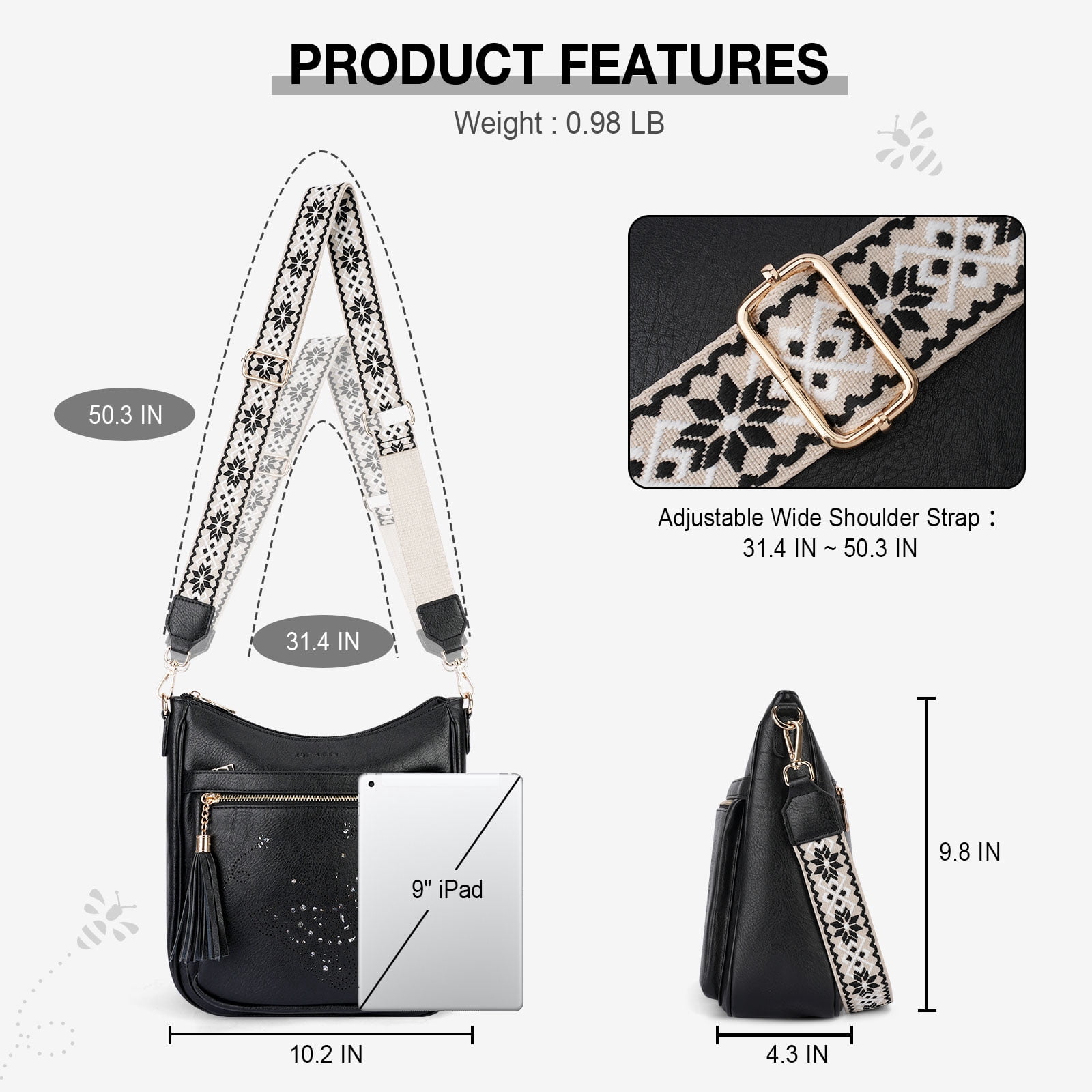 APHISON Ladies Crossbody Bags Lightweight Shoulder Bags, Crossbody Purse With Adjustable Strap For Daily Life