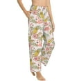 thumbnail image 2 of Xecao Tropical Pink Flamingo Pineapple Women's Straight Lounge Pajama Pants: The Epitome of Relaxed Sleepwear, 2 of 9