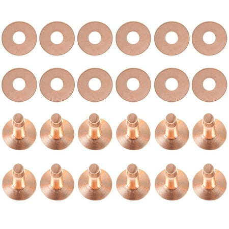 

20 Sets DIY Luggage Leather Rivet Tubular Stud Metal Rivet Sets (Rose Gold)