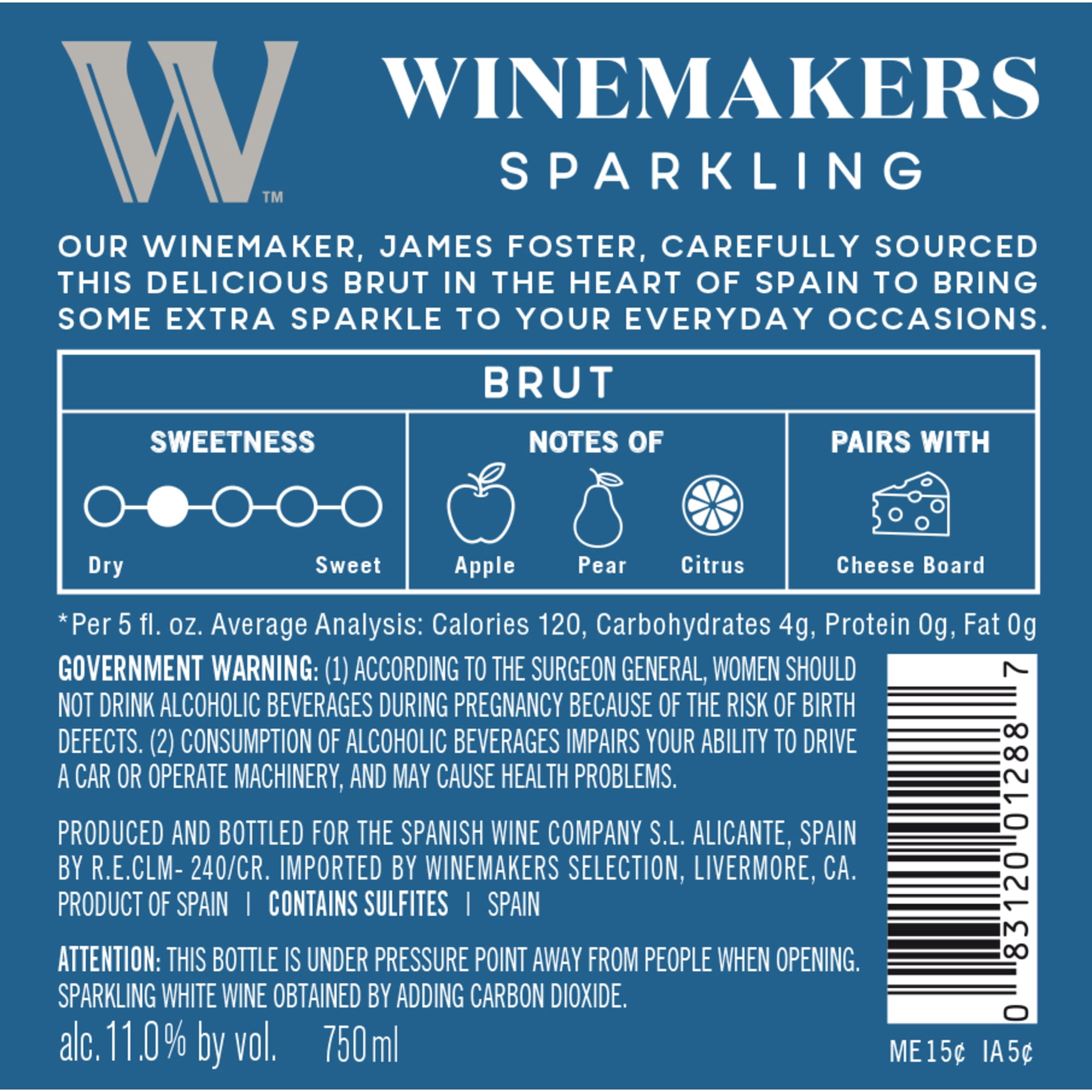 nemakers Selection Brut White Wine, 750ml, 13% ABV, Shelf-Stable